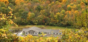 Overhead view of The Seasons in the Fall with part of care center
